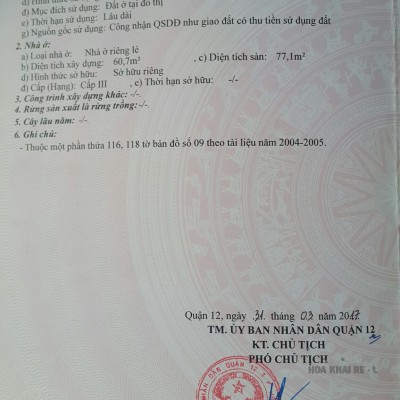  BÁN GẤP NHÀ CẤP 4 TRUNG MỸ TÂY 12, QUẬN 12 SÁT CHỢ CHÓ, CHỢ TÂN CHÁNH HIỆP